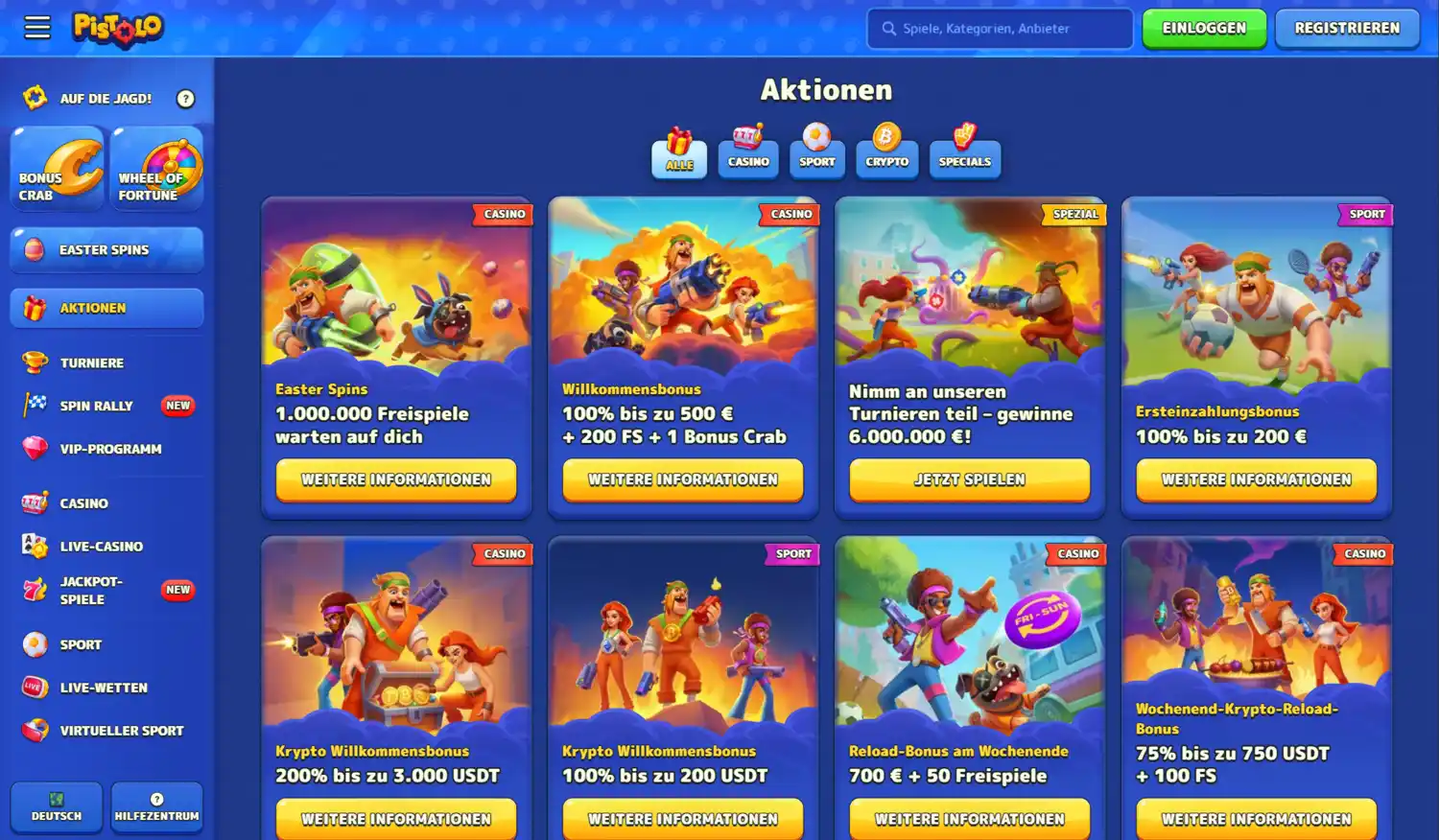 Pistolo Casino Boni und Aktionen